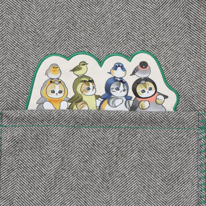 mofusand  WOODLANDS 블랭킷 스톨 BIRDS 그레이