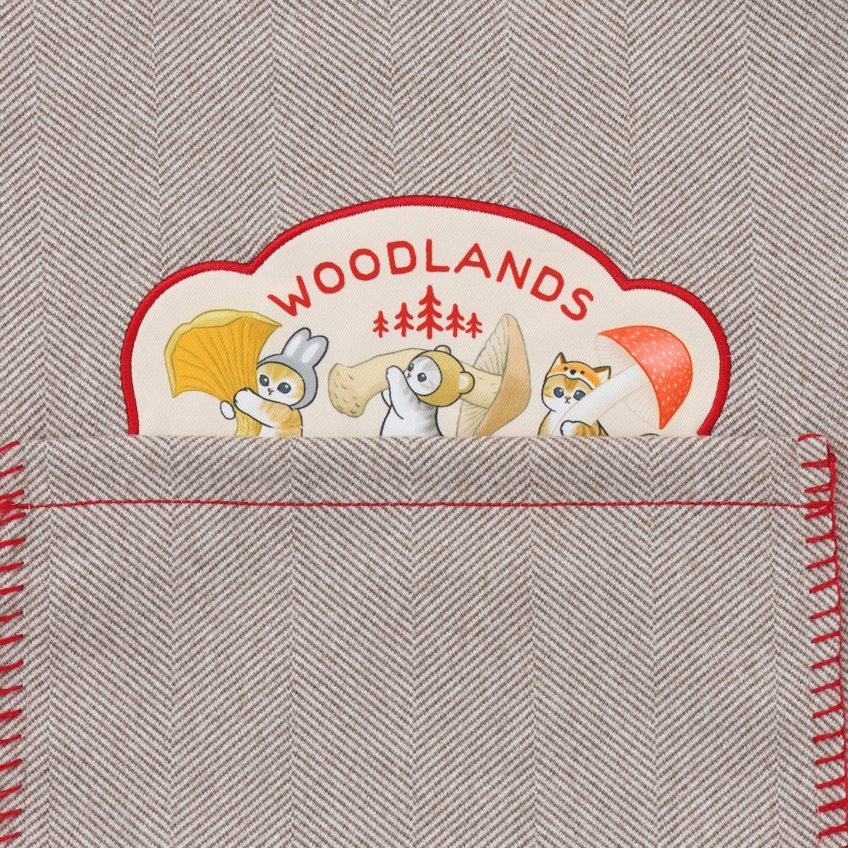 mofusand  WOODLANDS Blanket Stole MUSHROOM Beige
