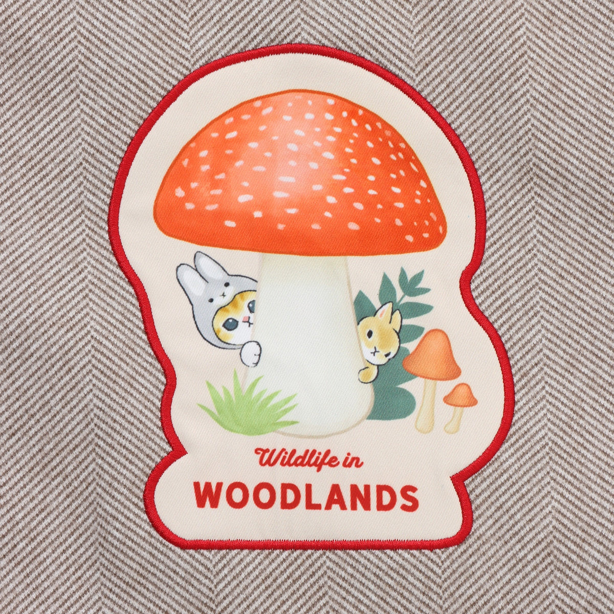 mofusand  WOODLANDS Blanket Stole MUSHROOM Beige