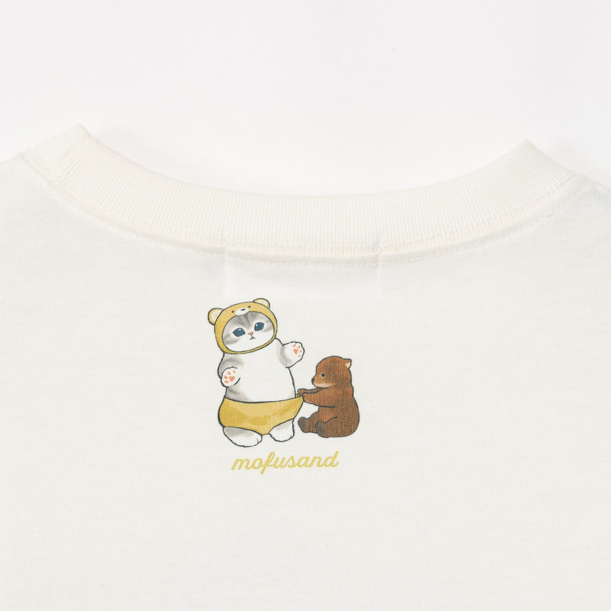 mofusand  WOODLANDS 긴팔 T셔츠 MEADOW FRIENDS 화이트