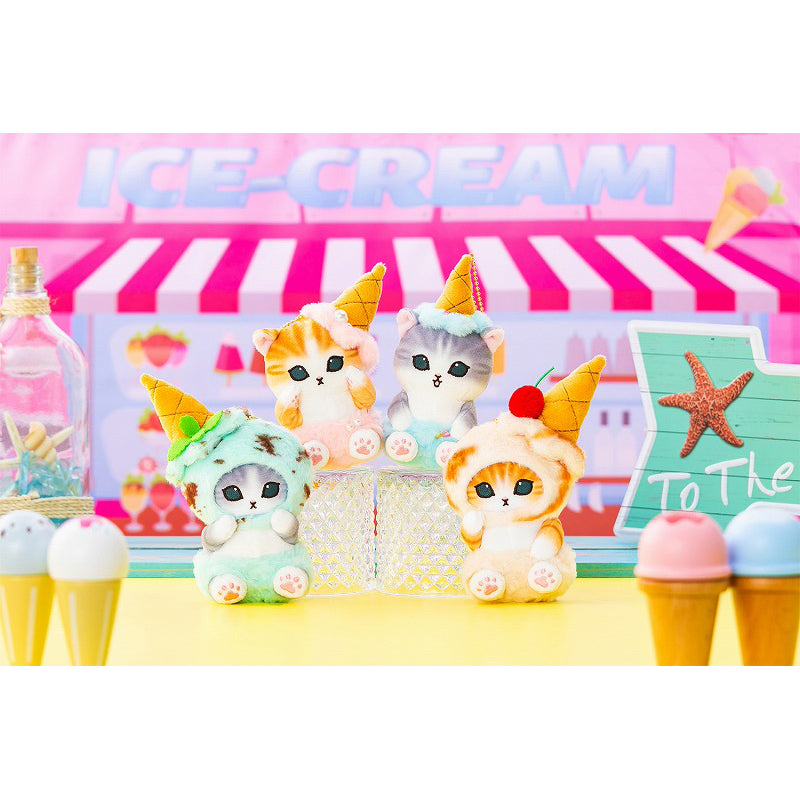 mofusand Ice Cream Meow Mascot Keychain (Strawberry)