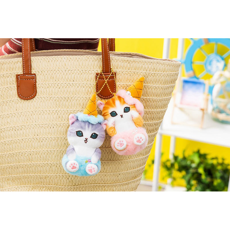 mofusand Ice Cream Meow Mascot Keychain (Strawberry)