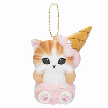mofusand Ice Cream Meow Mascot Keychain (Strawberry)