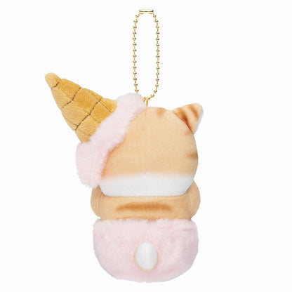mofusand Ice Cream Meow Mascot Keychain (Strawberry)