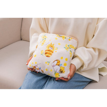 mofusand 帶有存儲口袋的3way毯子（含羞草）