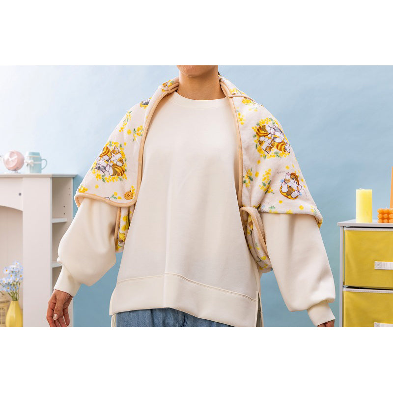 mofusand 帶有存儲口袋的3way毯子（含羞草）