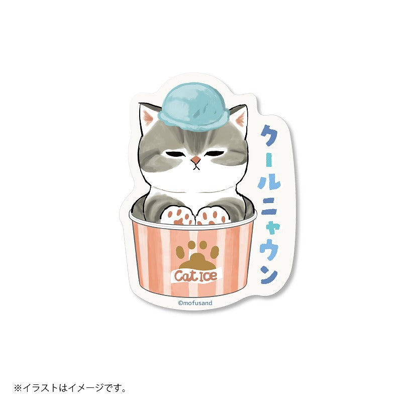 mofusand A size sticker that can be stuck on the ice cream smartphone (Cool Nyaown)