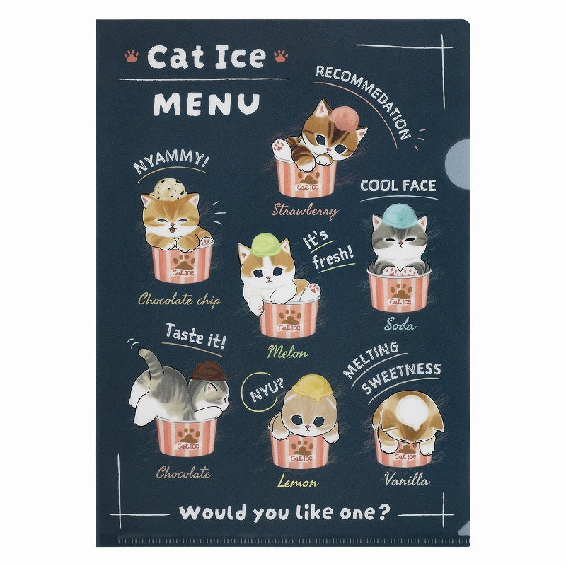 mofusand Ice Nyan clear file (menu board)