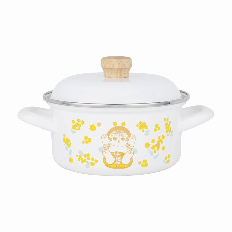 mofusand Enamel Ryote pot 15cm (Mimosa)