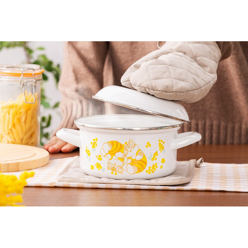 mofusand Enamel Ryote pot 15cm (Mimosa)