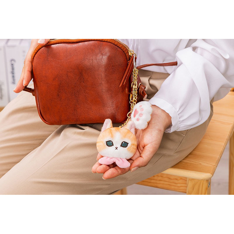 mofusand Cat Paw Mascot Keychain (Brown & White)