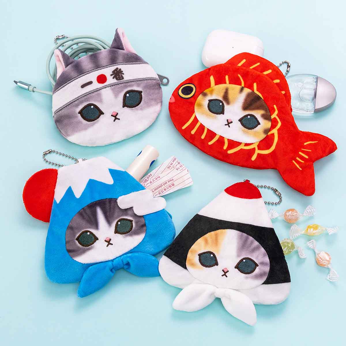 mofusand トレーディングおかおポーチ(和の心にゃん)(全6種)