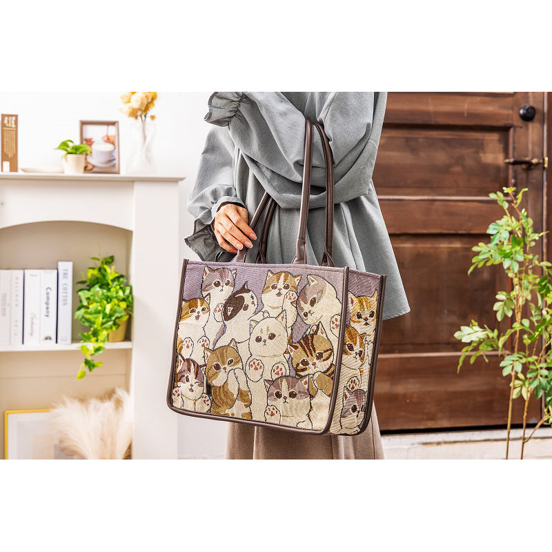 mofusand Gusset Square Tote Bag과 함께 Gusset Gusset (Nyan Open Full)