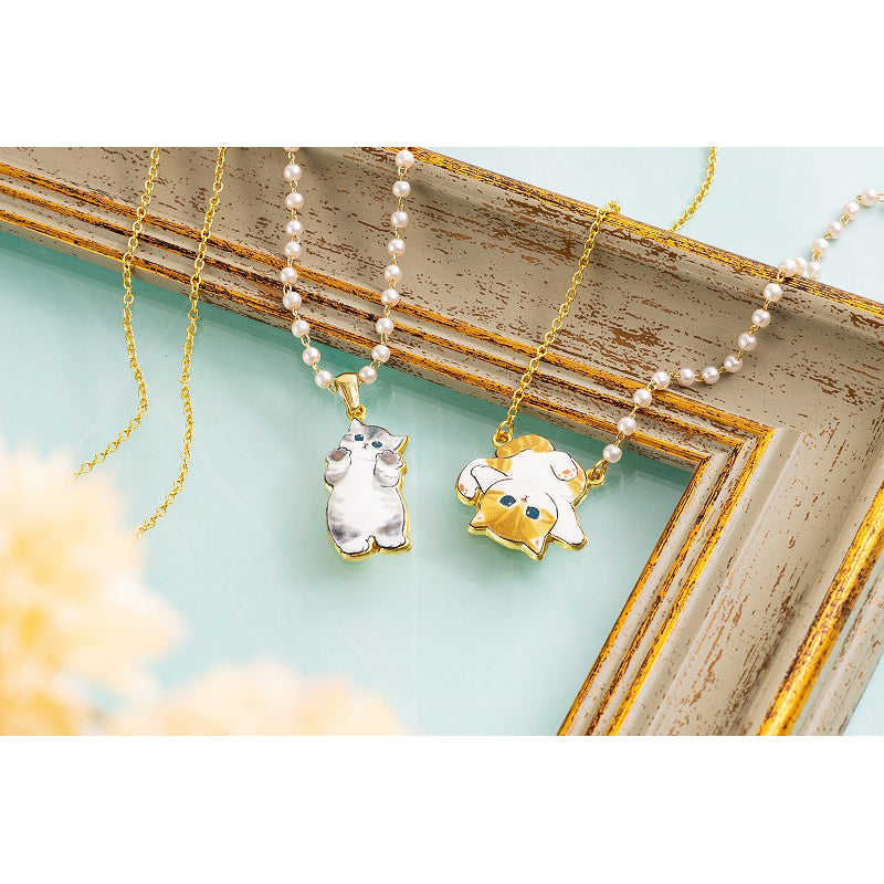 mofusand パールチェーンネックレス(茶白のごろん)