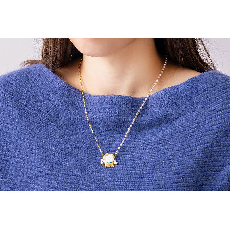 mofusand パールチェーンネックレス(茶白のごろん)