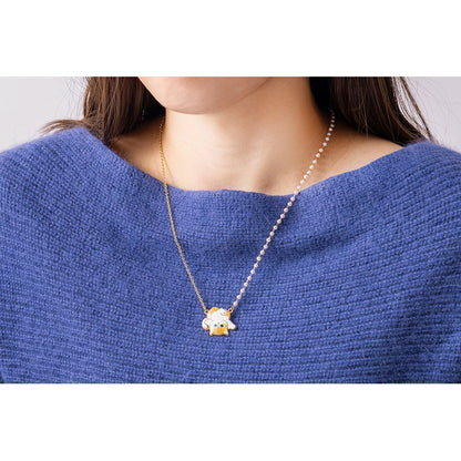 mofusand パールチェーンネックレス(茶白のごろん)