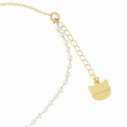 mofusand パールチェーンネックレス(茶白のごろん)