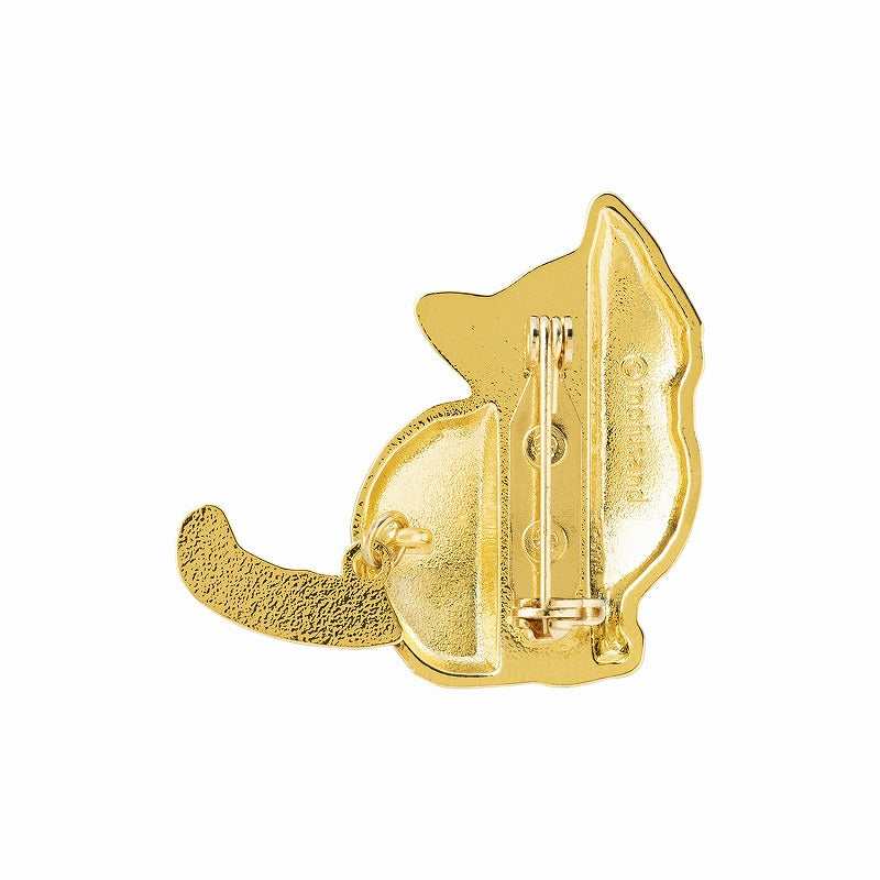 mofusand Metal Brooch (Swinging Tail Gray-White) | mofusand