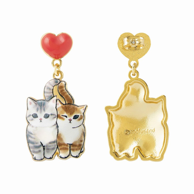 mofusand Shakeyura earrings (outing heart together)