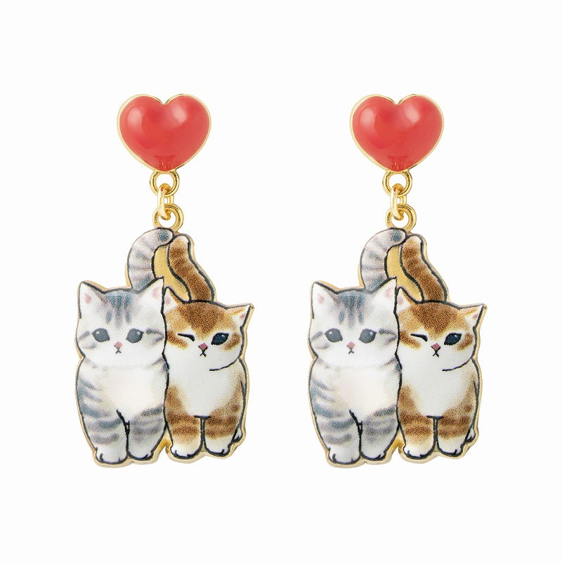 mofusand Shakeyura earrings (outing heart together)