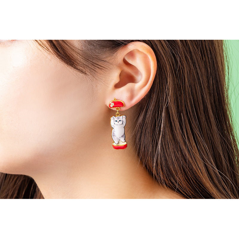 mofusand Shakeyura pierced earrings (apples)