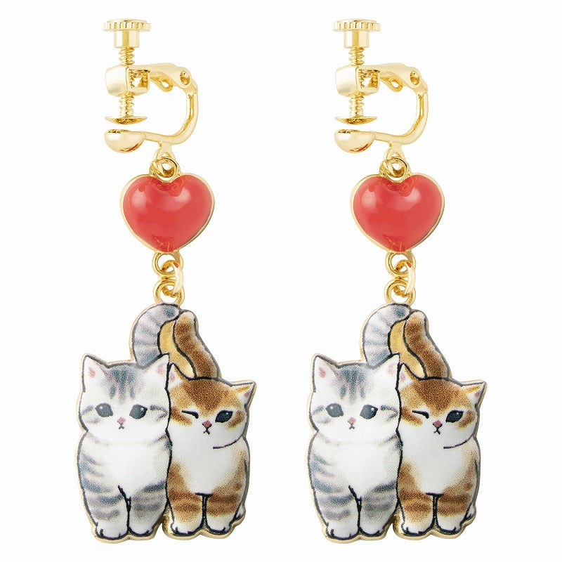 mofusand Swearyura earrings (outing heart together)