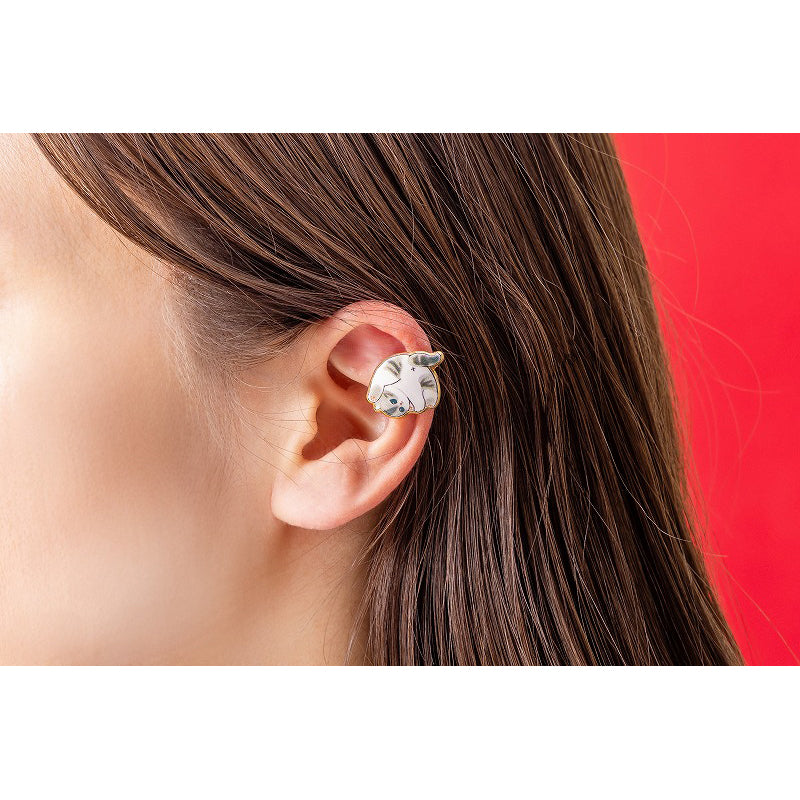 mofusand Set of 2 ear cuffs (gray buttocks and tea white hearts)