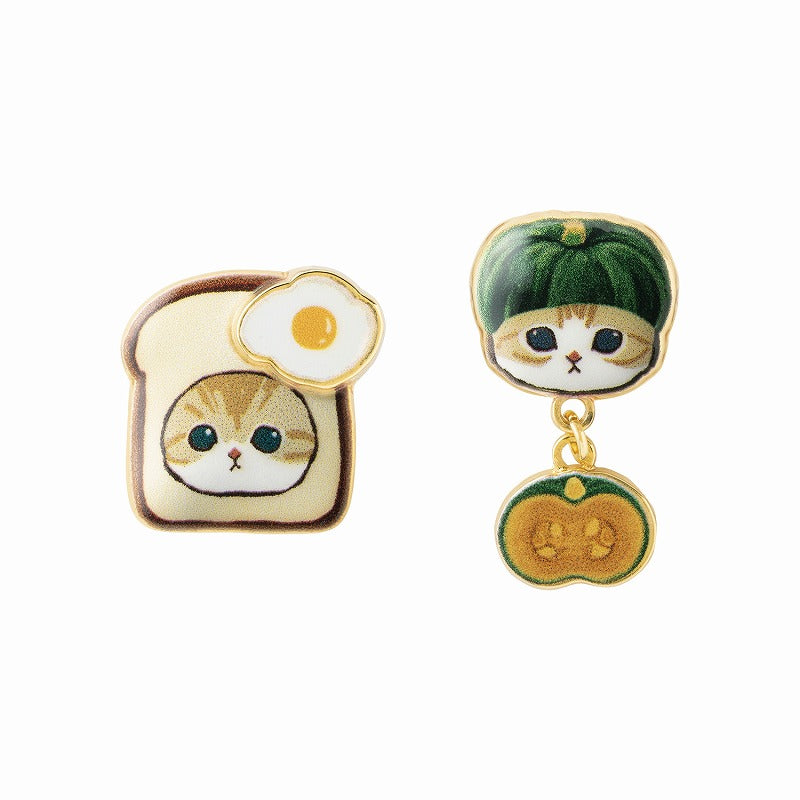 mofusand Set of 2 ear cuffs (fried eggs and pumpkin)