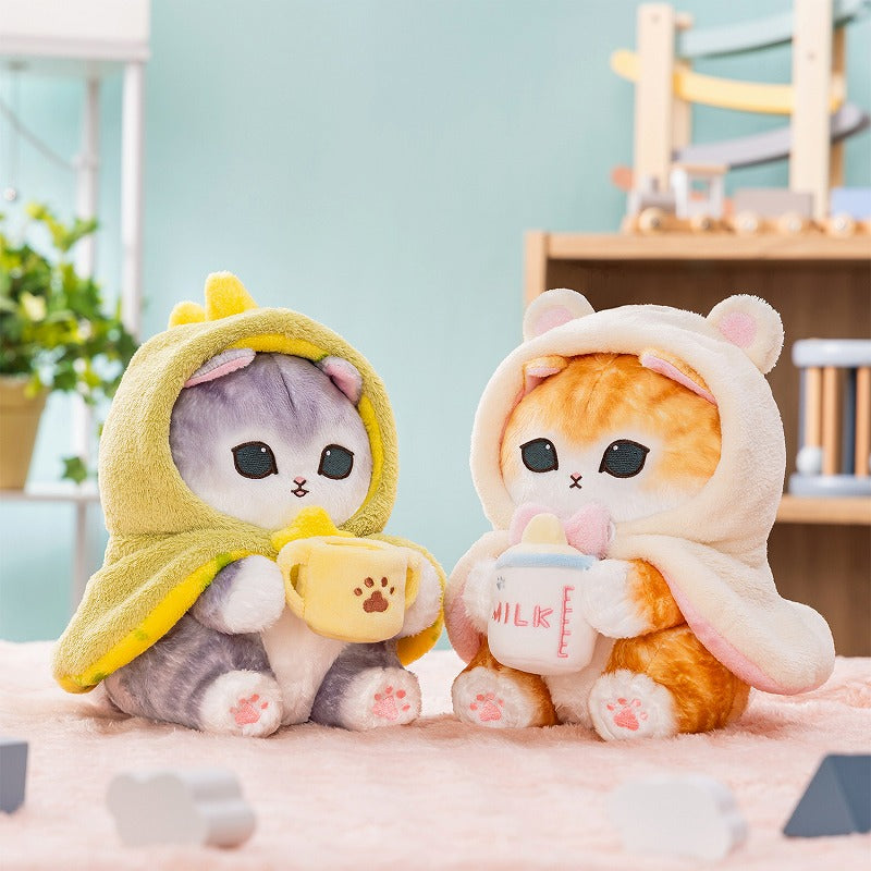 mofusand 후드 달린 복슬망토냥 인형 (애교 곰)