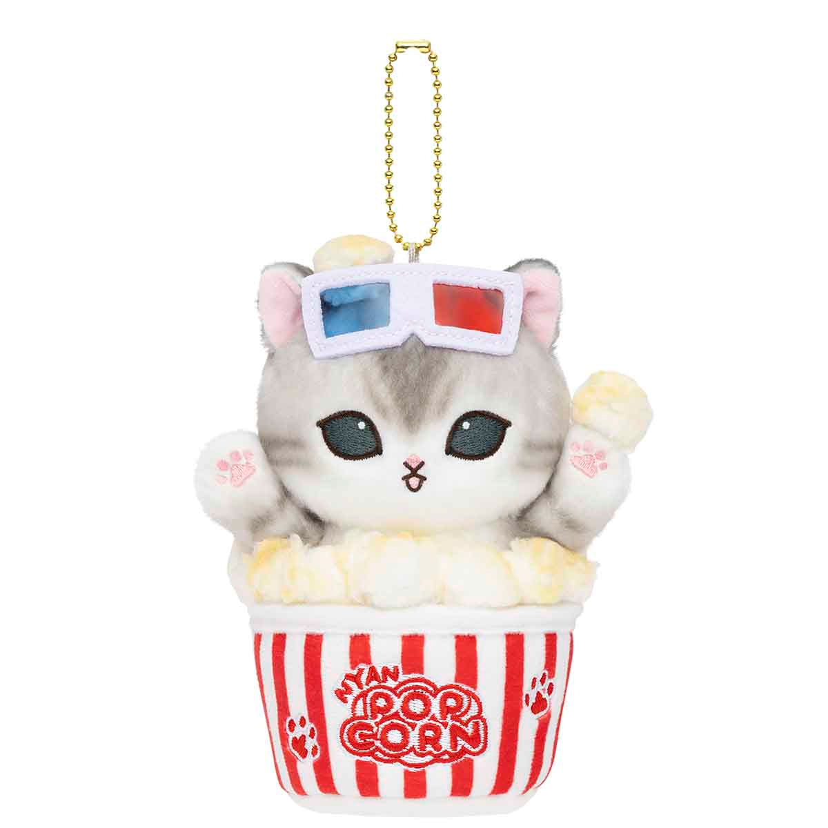 mofusand mofumofu journey Popcorn Meow Mascot Keychain