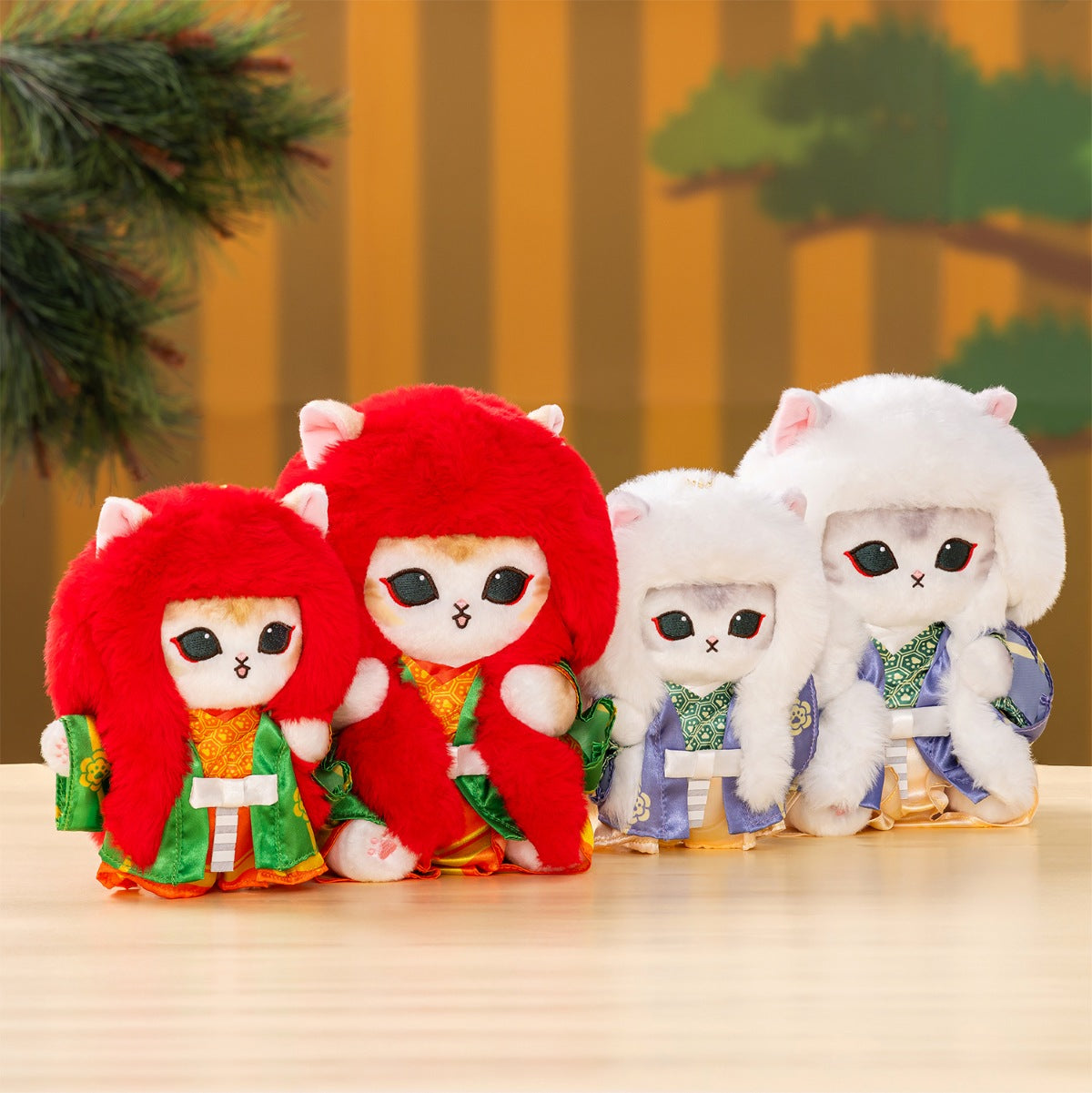 mofusand mofumofu journey Kabuki Meow Mascot Keychain (The sprit