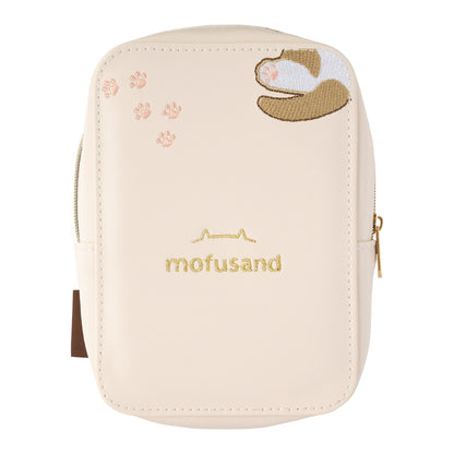 mofusand 帶鏡子的收納包（米色）