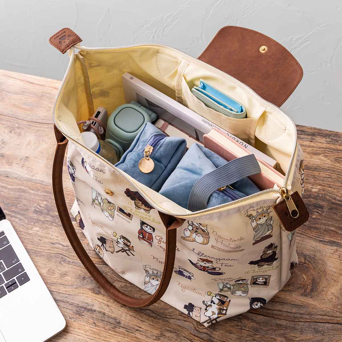 mofusand mofumofu旅行 船形托特包(海軍藍)