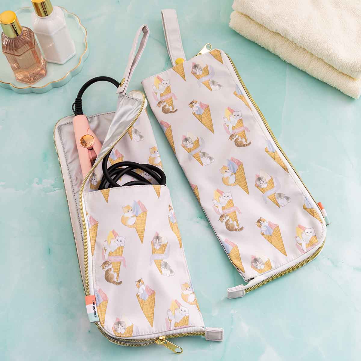 mofusand もふもふジャーニー ストラップ付きヘアアイロンポーチ