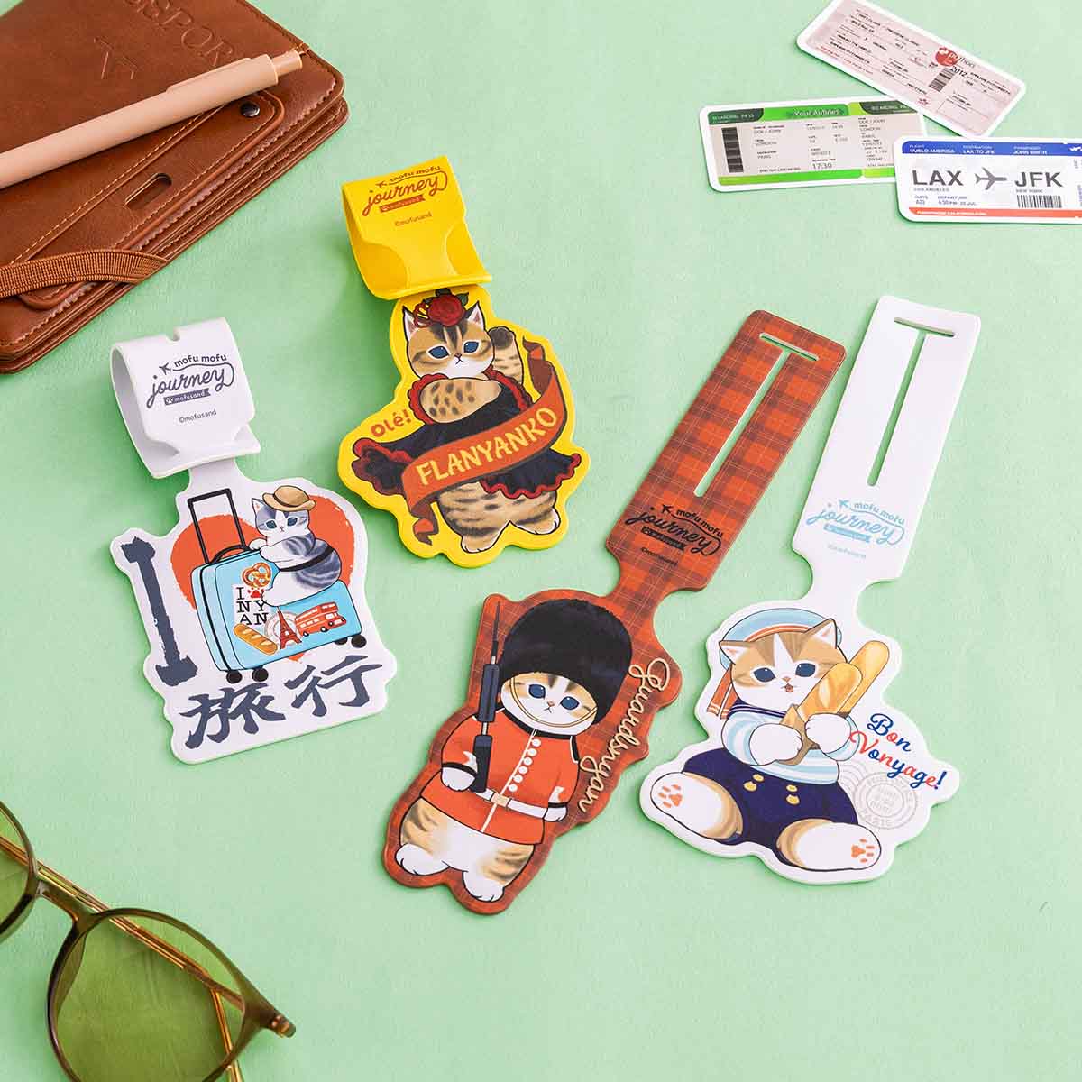 mofusand もふもふジャーニー ダイカットラゲッジタグ(I LOVE 旅行