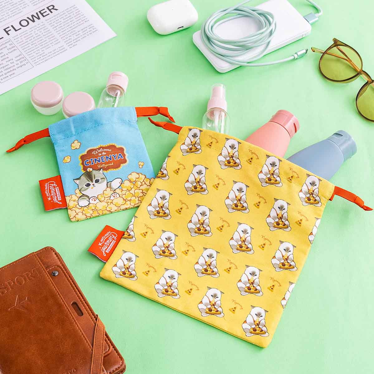 mofusand mofumofu旅行 束口袋2个套装(电影食品)