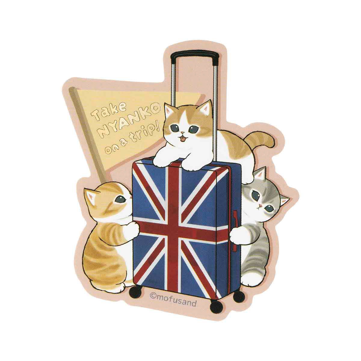 mofusand mofumofu journey Sparkling Foil Stamped Sticker (Take the Meow on a Journey)