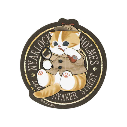mofusand mofumofu journey Sparkling Foil Stamped Sticker (Meowlock Holmes)