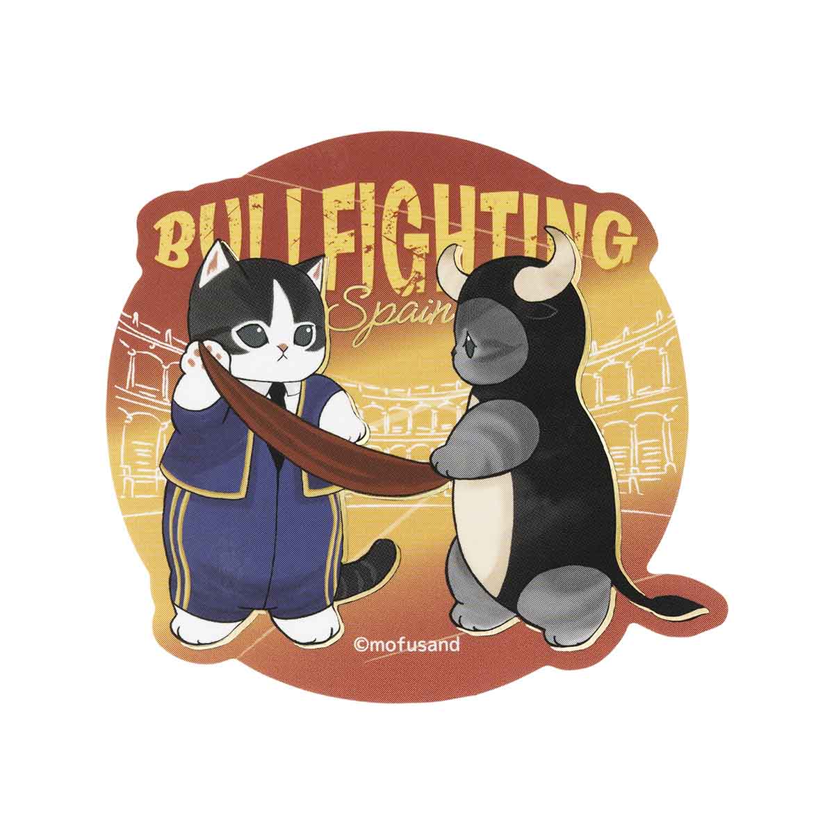 mofusand mofumofu journey Sparkling Foil Stamped Sticker (Bullfighter Meow)