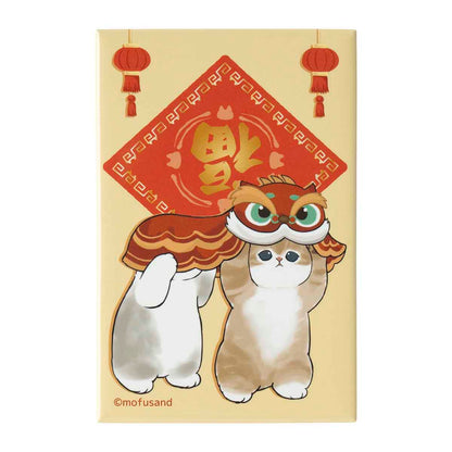 mofusand mofumofu journey Square Magnet (Lucky Cat)