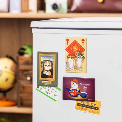 mofusand mofumofu journey Square Magnet (Lucky Cat)