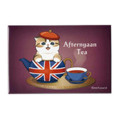 mofusand mofumofu journey Square Magnet (Afternoon Tea Meow)
