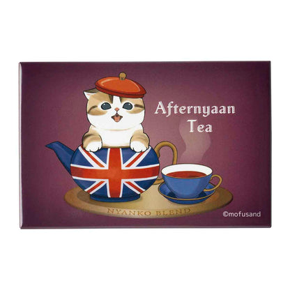 mofusand mofumofu journey Square Magnet (Afternoon Tea Meow)