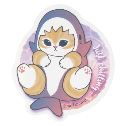 mofusand HELLO!サメにゃん スマホに貼れるサイズのステッカー(Just chilling...)