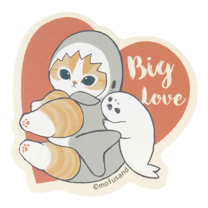 mofusand HELLO! Shark Meow Smartphone-sized Sticker (Big Love)