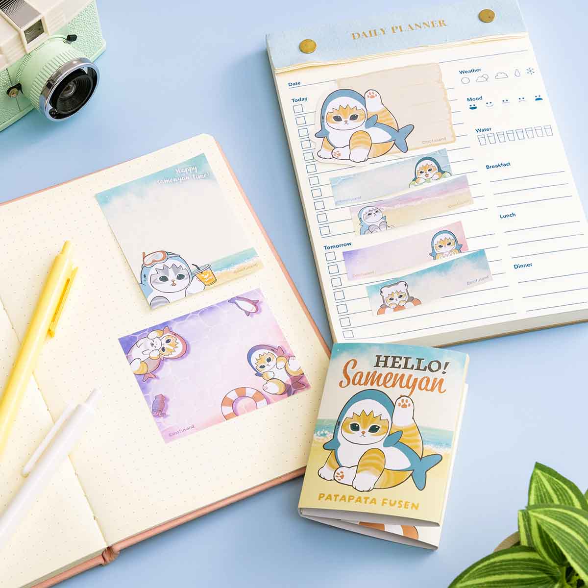 mofusand HELLO! Shark Meow Book type Sticky Notes