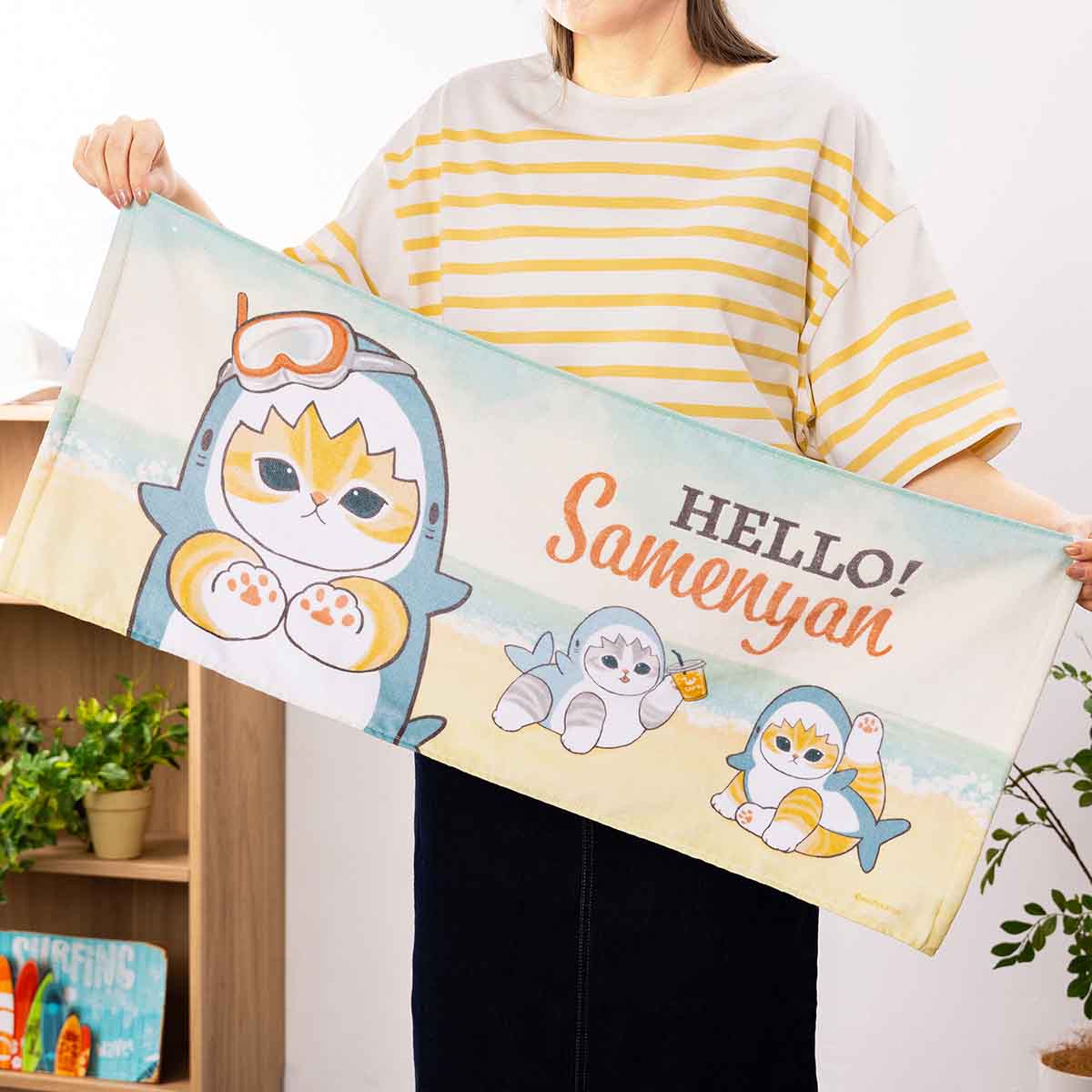 mofusand HELLO!鯊魚貓 輕柔毛巾