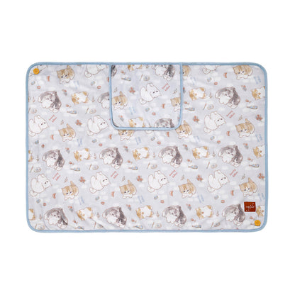 mofusand Warm 3-Way Blanket with Storage Pocket (Paris Meow)