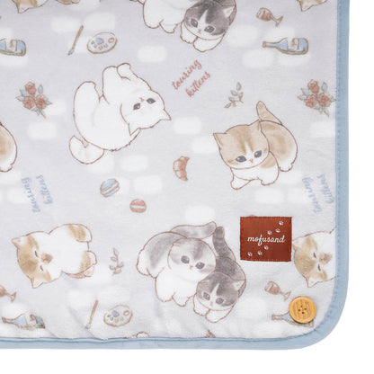 mofusand Warm 3-Way Blanket with Storage Pocket (Paris Meow)