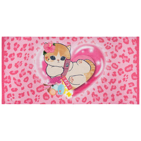 mofusand ぎゃるにゃん やわらかバスタオル(ピンク豹柄)